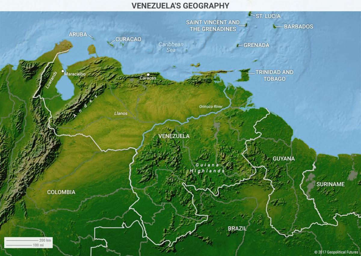 karta za venecuelu geografiju
