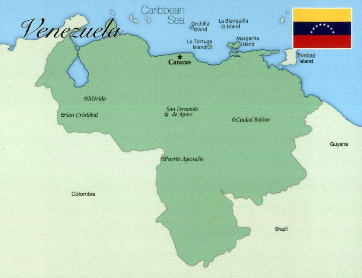 karta za venecuelu sa gradovima