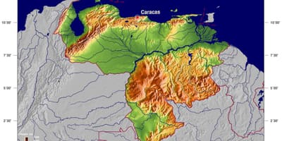 Mapa fizički mapu venecueli