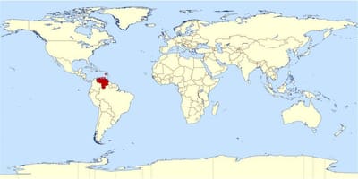 Venezuela lokaciju u svijetu mapu