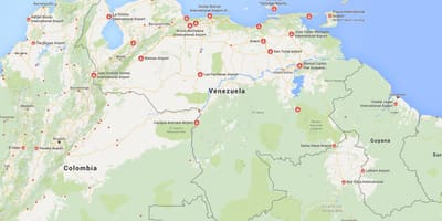 Karta za venecuelu aerodrome