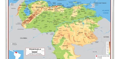 Karta za venecuelu elevacija