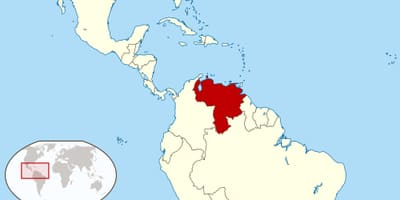 Venezuela na mapi u južnoj americi.