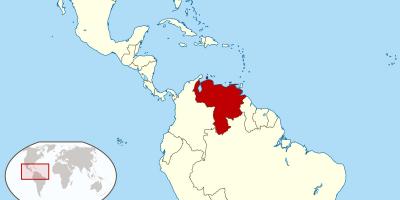 Venezuela na mapi u južnoj americi.