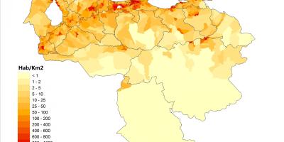 Venezuela karta gustoće naseljenosti